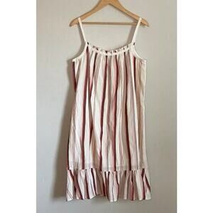 Madewell Textured Striped Gauzy Cotton Trapeze Tank Boho Dress, Small